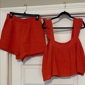 Karlie 2 Piece Set Orange/Red size Large